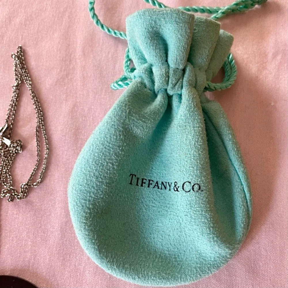 Tiffany & Co. Silver/ Onix  Pendant Necklace - Picture 4 of 6